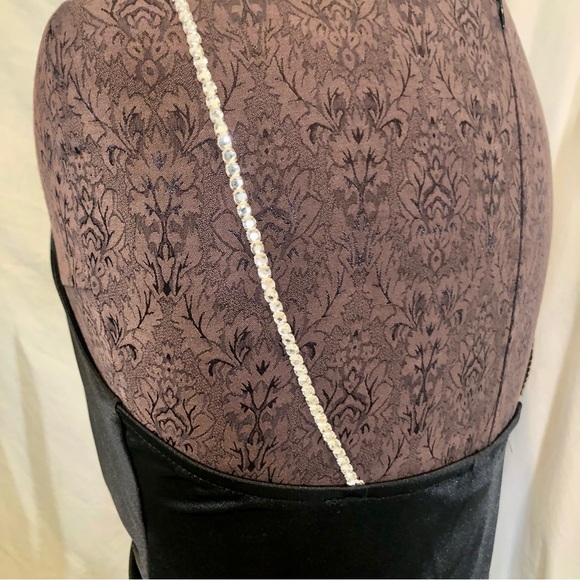 Vintage 1970s Ruched Stretch Knee-Length Disco Dress w/ Rhinestone Straps - Picture 8 of 16